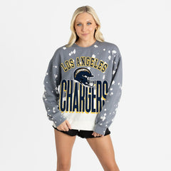 Los Angeles Chargers  Gameday Couture Women's Arch Rivals Faded Wash Sweatshirt