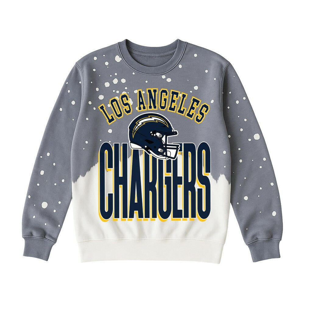 Los Angeles Chargers  Gameday Couture Women's Arch Rivals Faded Wash Sweatshirt