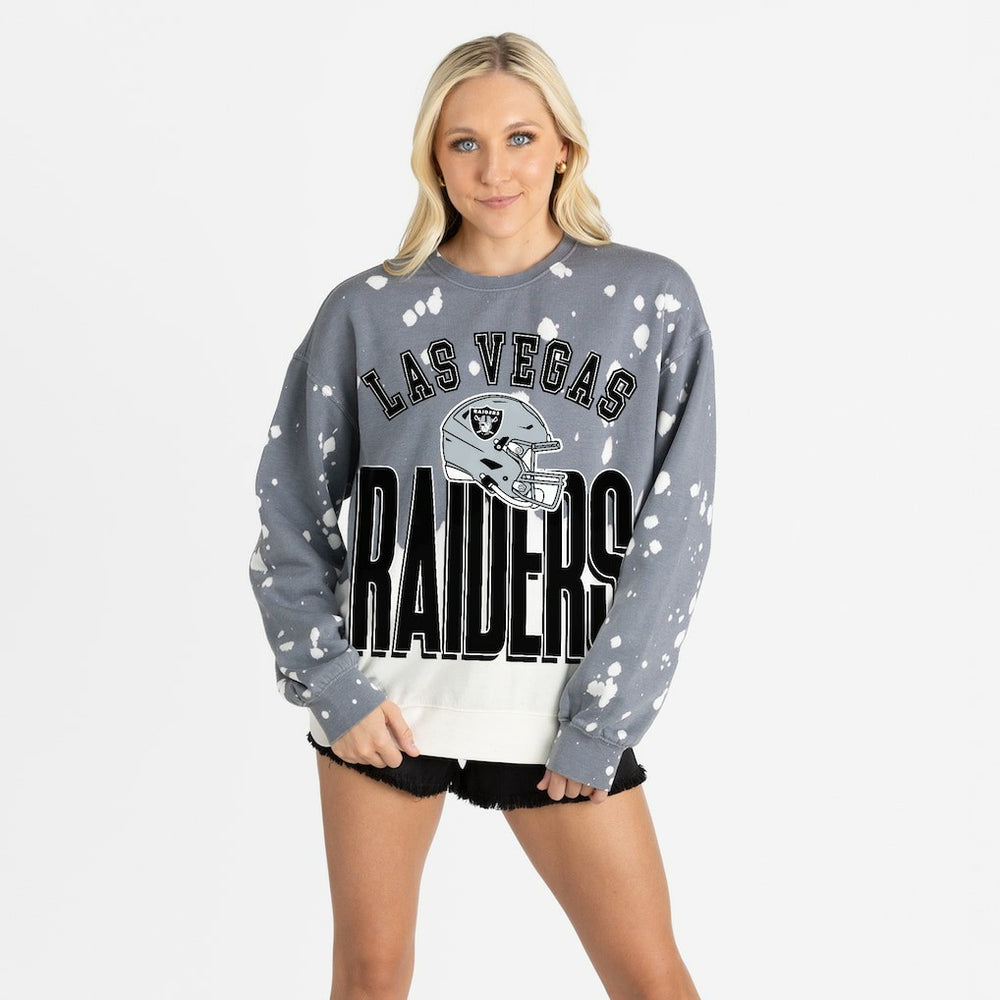 Las Vegas Raiders  Gameday Couture Women's Arch Rivals Faded Wash Sweatshirt