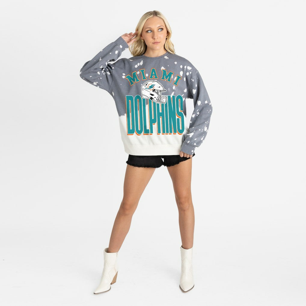 Miami Dolphins  Gameday Couture Women's Arch Rivals Faded Wash Sweatshirt