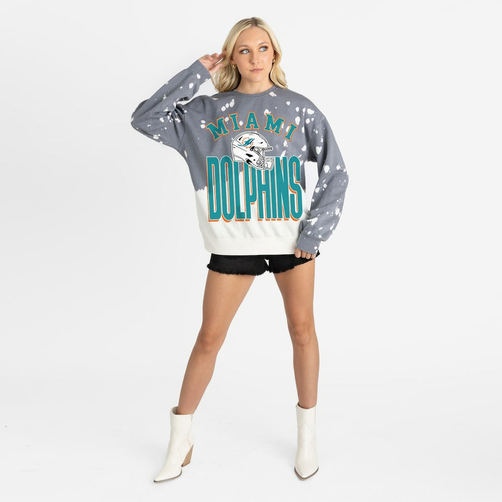 Miami Dolphins  Gameday Couture Women's Arch Rivals Faded Wash Sweatshirt