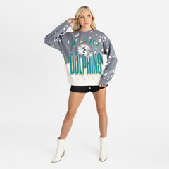 Miami Dolphins  Gameday Couture Women's Arch Rivals Faded Wash Sweatshirt