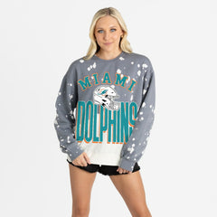Miami Dolphins  Gameday Couture Women's Arch Rivals Faded Wash Sweatshirt