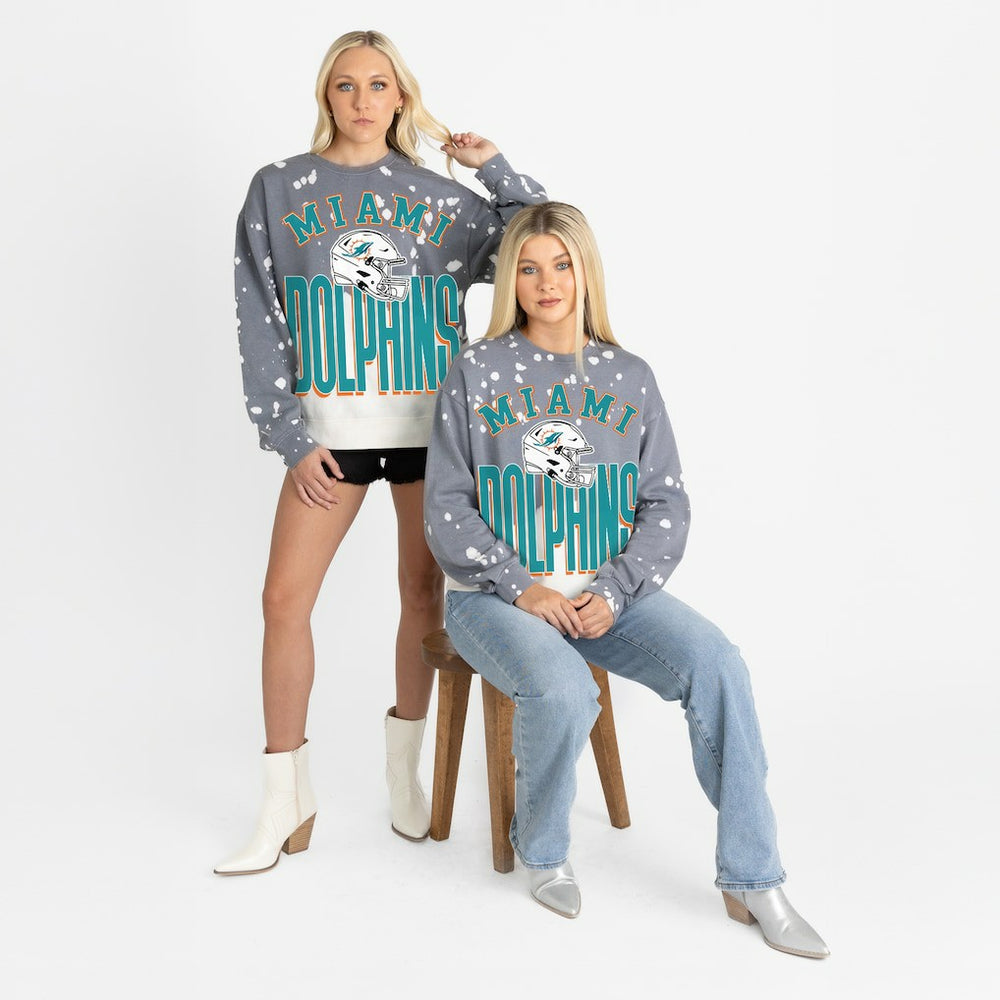 Miami Dolphins  Gameday Couture Women's Arch Rivals Faded Wash Sweatshirt