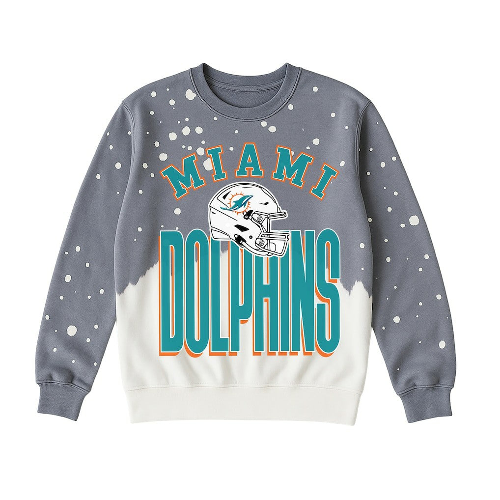 Miami Dolphins  Gameday Couture Women's Arch Rivals Faded Wash Sweatshirt