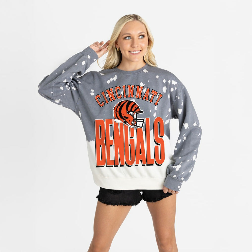 Cincinnati Bengals  Gameday Couture Women's Arch Rivals Faded Wash Sweatshirt