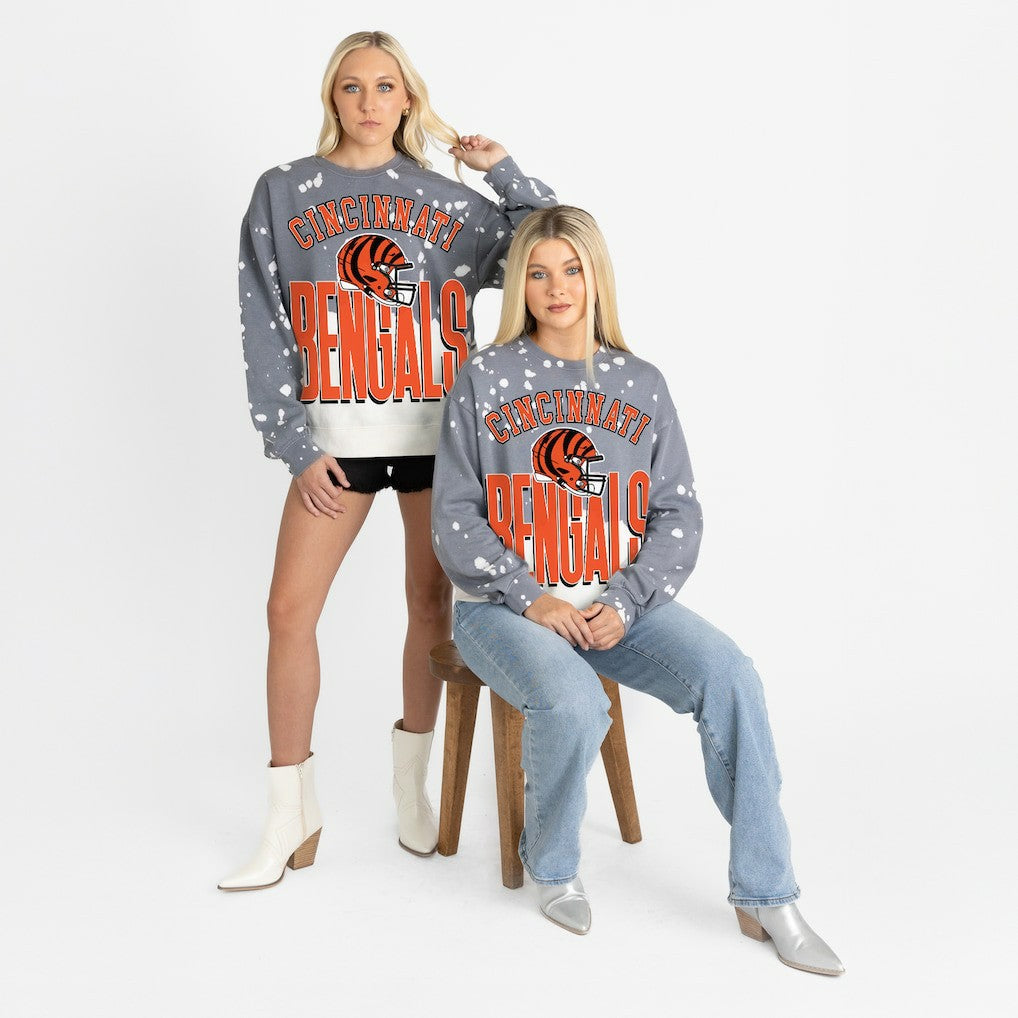 Cincinnati Bengals  Gameday Couture Women's Arch Rivals Faded Wash Sweatshirt