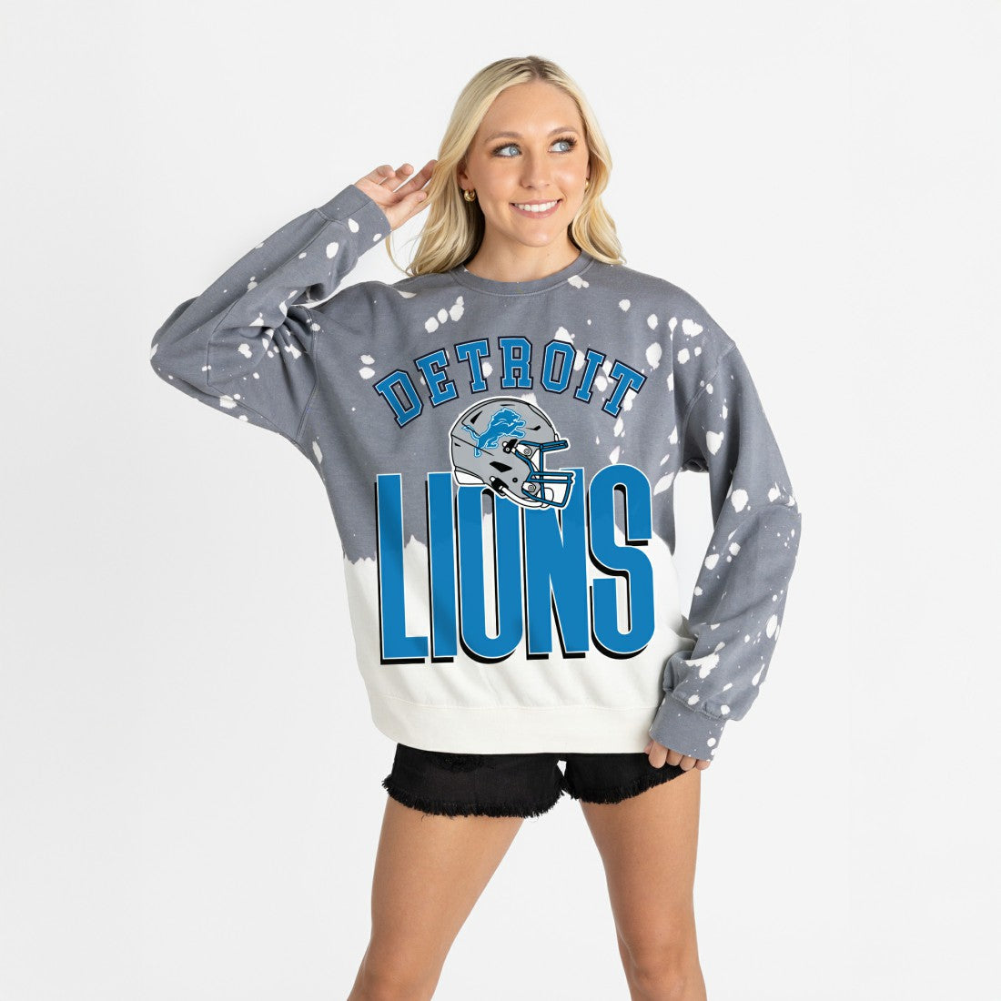 Detroit Lions  Gameday Couture Women's Arch Rivals Faded Wash Sweatshirt