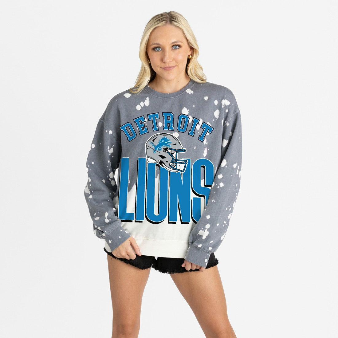 Detroit Lions  Gameday Couture Women's Arch Rivals Faded Wash Sweatshirt