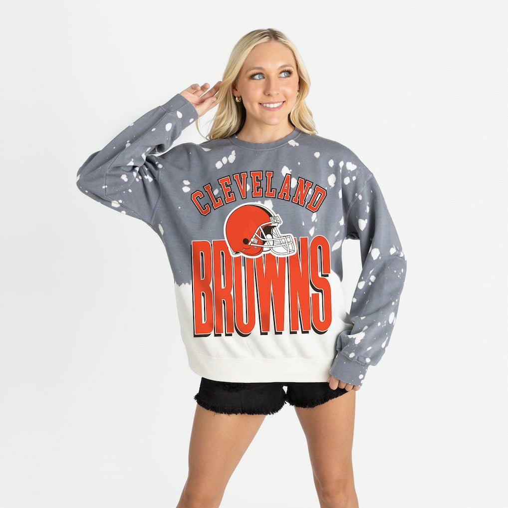 Cleveland Browns  Gameday Couture Women's Arch Rivals Faded Wash Sweatshirt