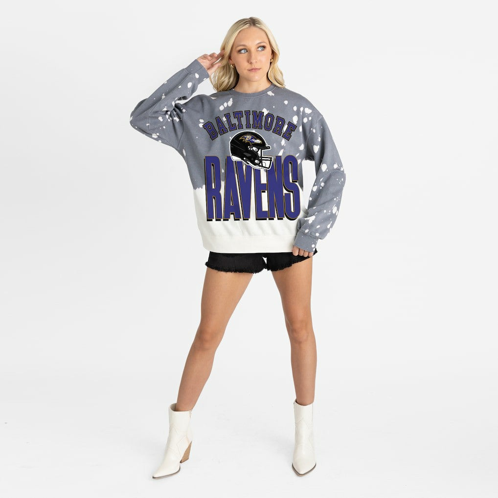 Baltimore Ravens  Gameday Couture Women's Arch Rivals Faded Wash Sweatshirt