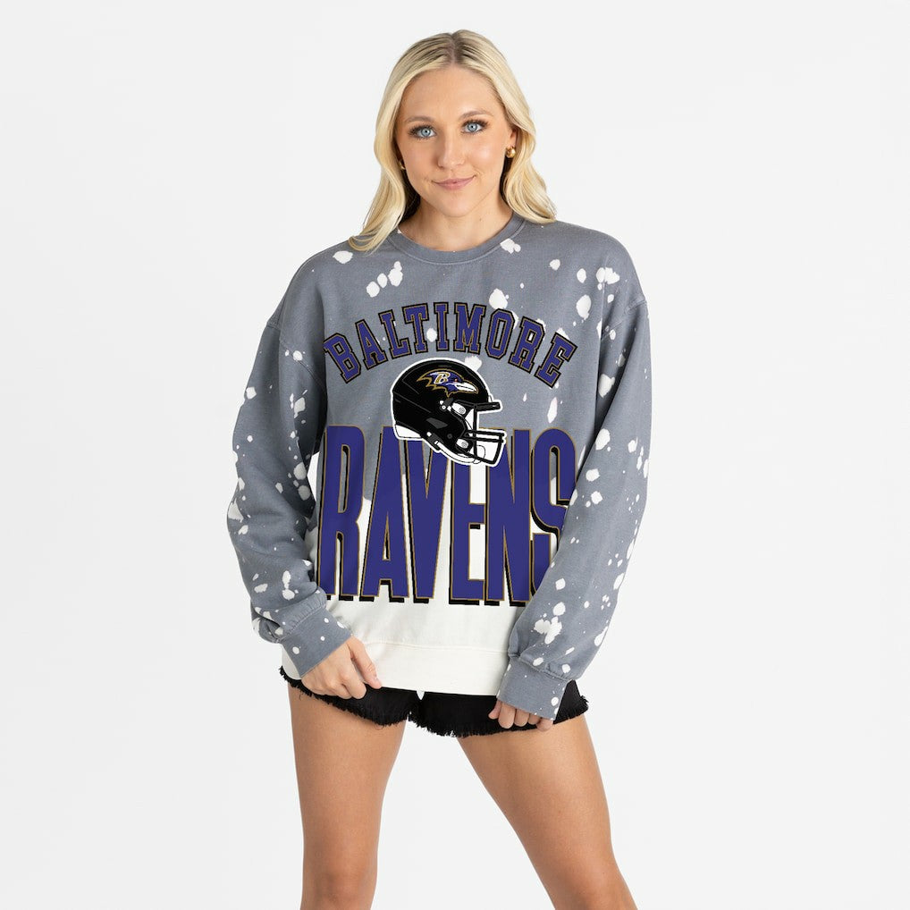 Baltimore Ravens  Gameday Couture Women's Arch Rivals Faded Wash Sweatshirt