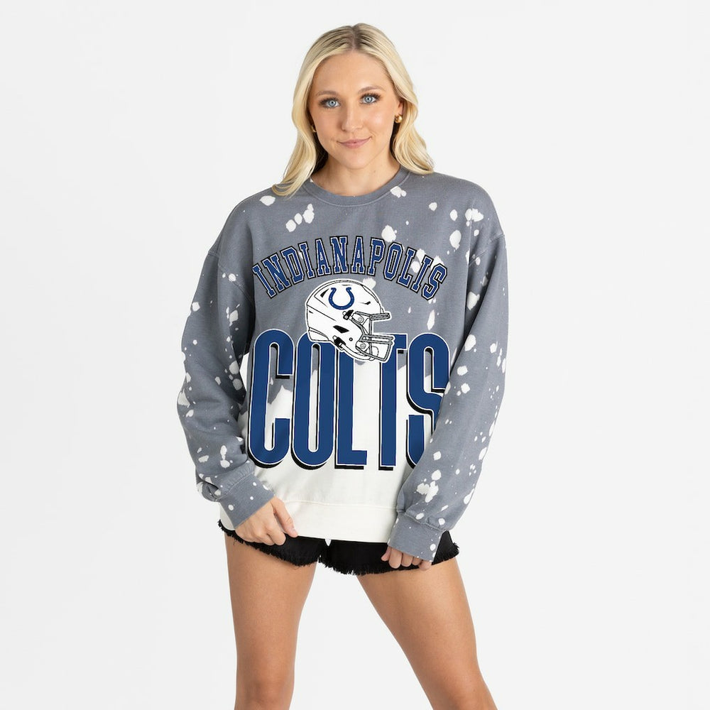 Indianapolis Colts  Gameday Couture Women's Arch Rivals Faded Wash Sweatshirt