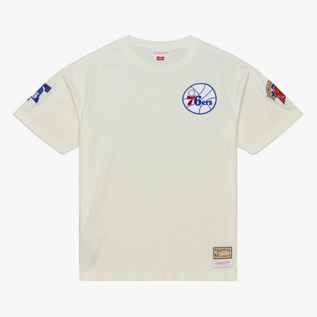 Philadelphia 76ers Hardwood Classics Chainstitch Premium T-Shirt On Sale