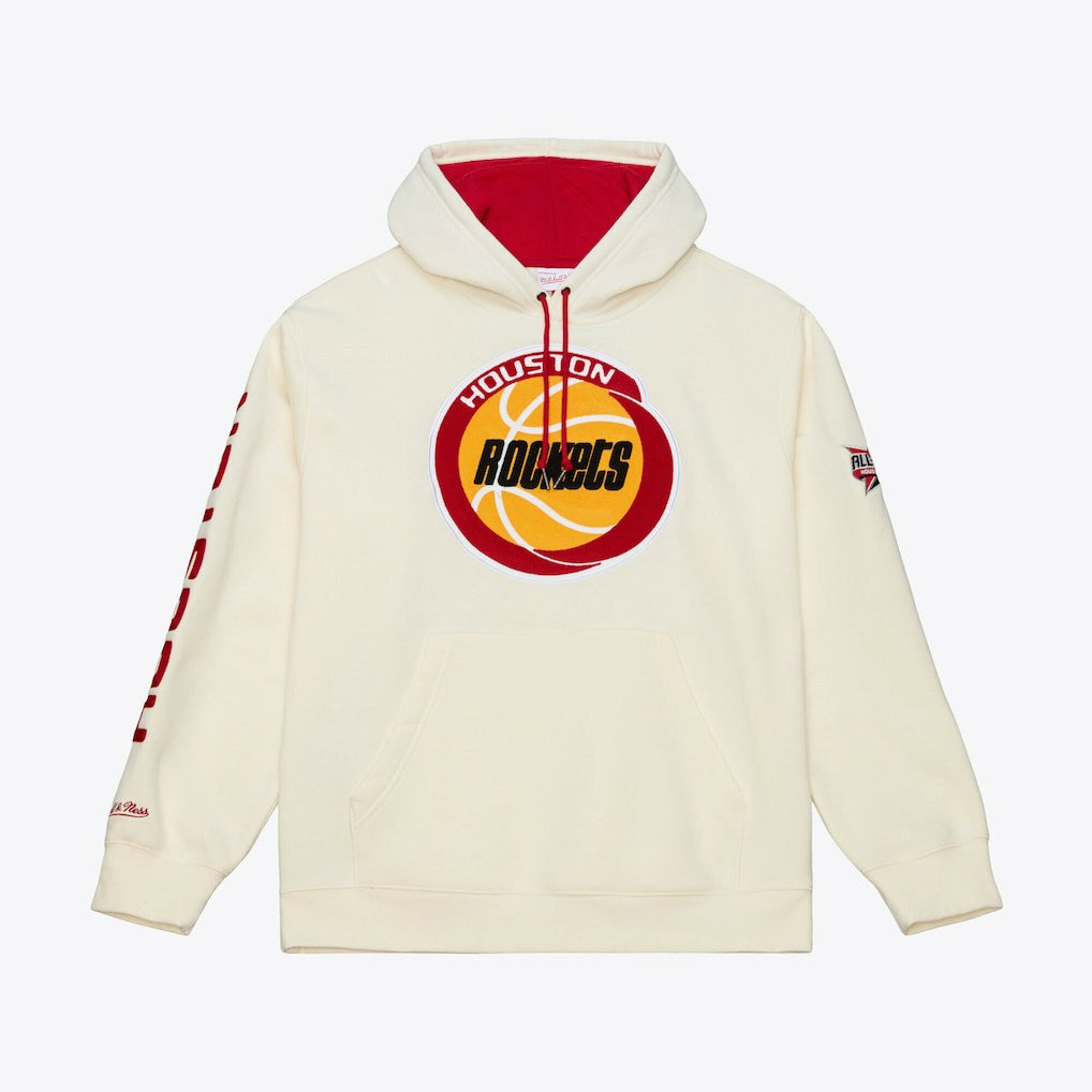 Houston Rockets Hardwood Classics Chainstitch Premium Fleece Hoodie New