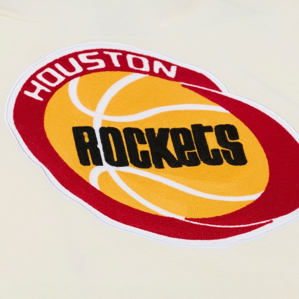 Houston Rockets Hardwood Classics Chainstitch Premium Fleece Hoodie New