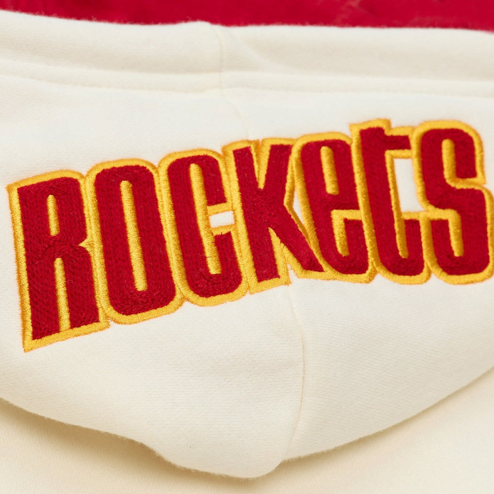 Houston Rockets Hardwood Classics Chainstitch Premium Fleece Hoodie New