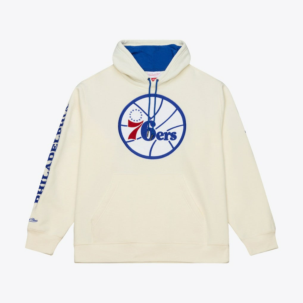 Philadelphia 76ers Hardwood Classics Chainstitch Premium Fleece Hoodie New