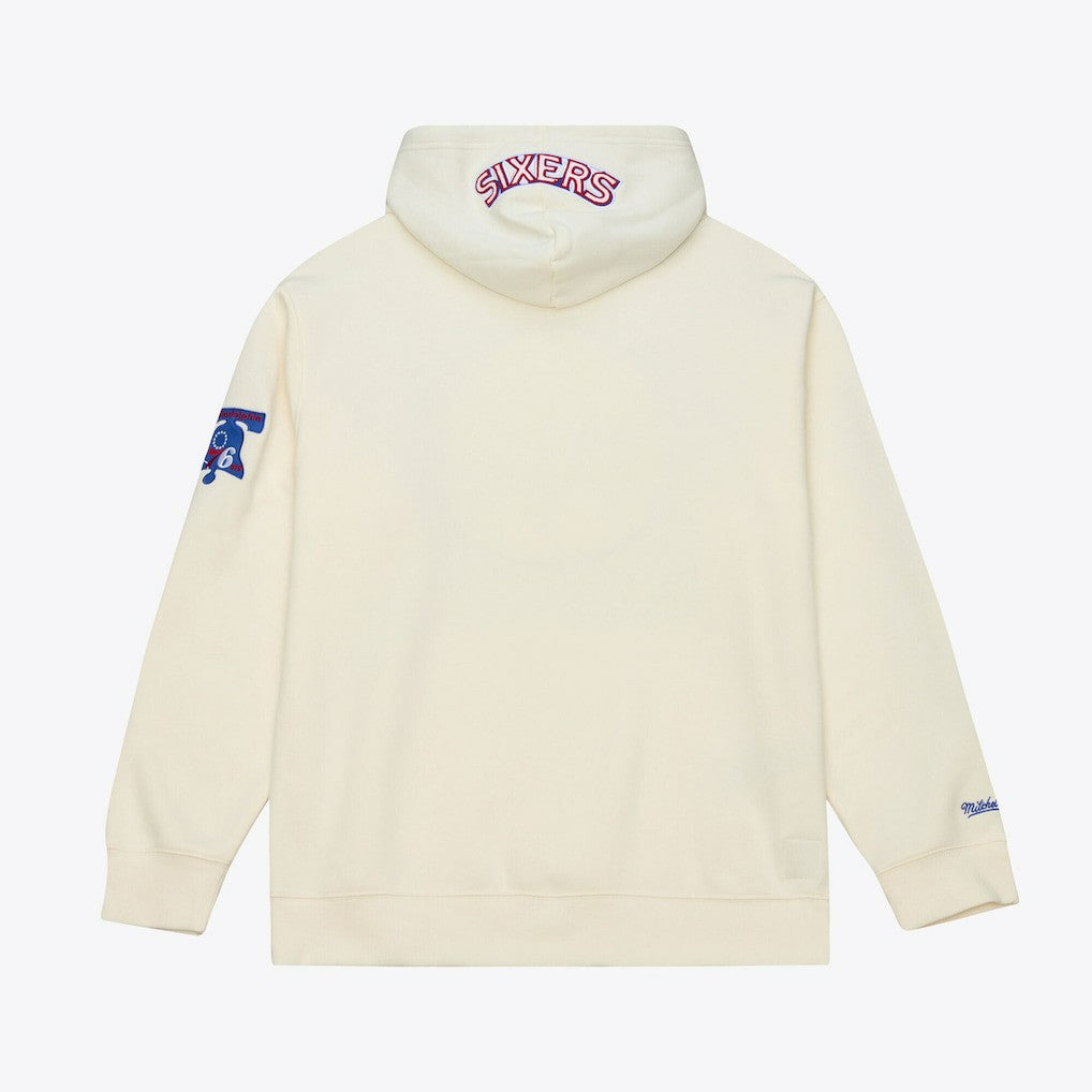 Philadelphia 76ers Hardwood Classics Chainstitch Premium Fleece Hoodie New