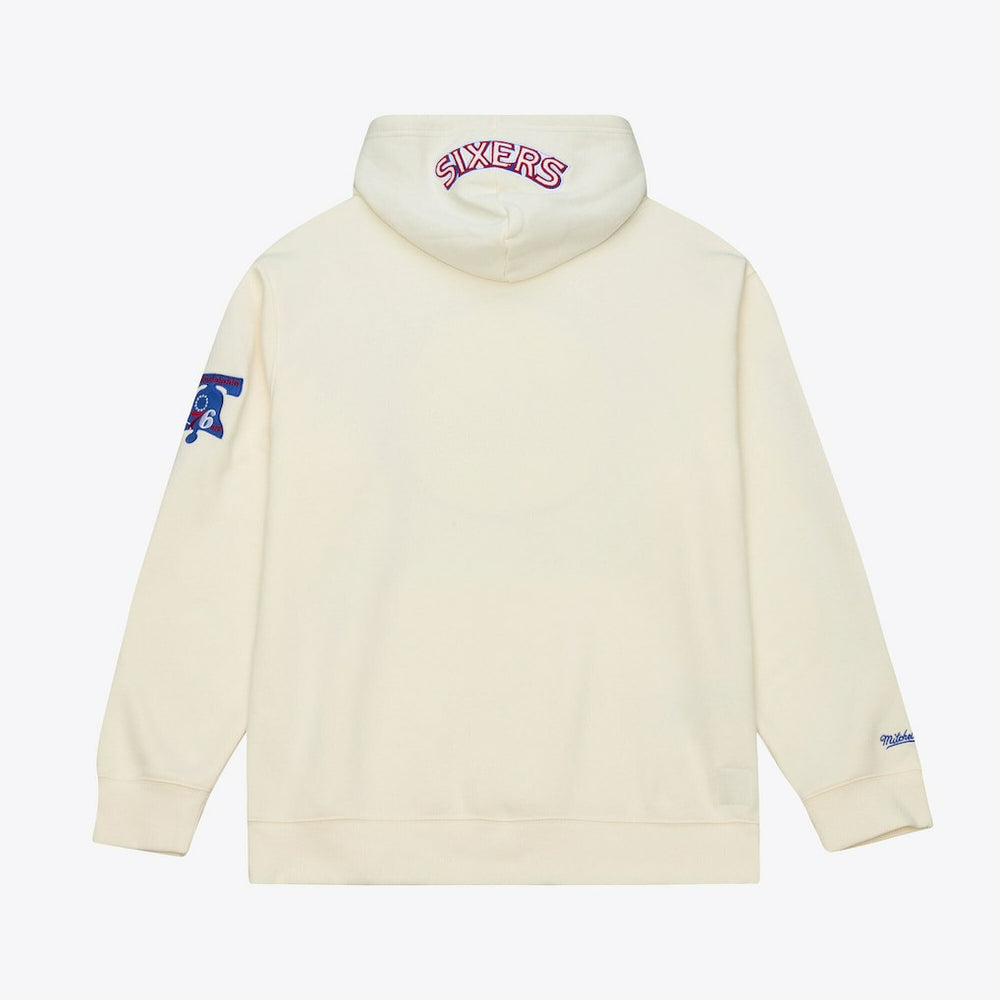 Philadelphia 76ers Hardwood Classics Chainstitch Premium Fleece Hoodie New