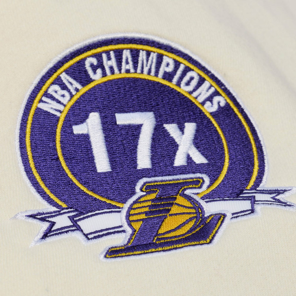 Los Angeles Lakers Hardwood Classics Chainstitch Premium Fleece Hoodie On Sale