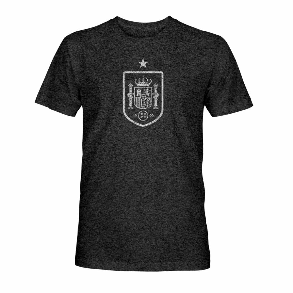Spain National Team 1863FC Mono Badge Vintage Tri-Blend T-Shirt Black