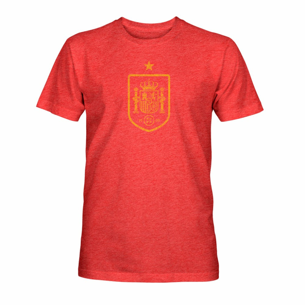 Spain National Team 1863FC Mono Badge Vintage Tri-Blend T-Shirt Red