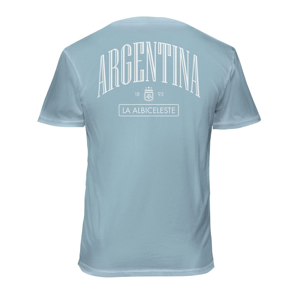 Argentina National Team 1863FC Back Wordmark Soft Wash T-Shirt Light Blue