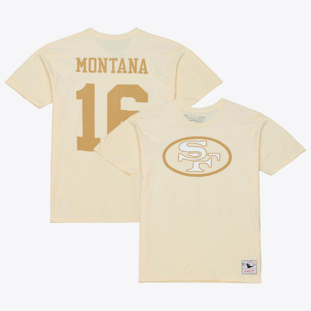 San Francisco 49ers Mitchell & Ness Joe Montana  Sandman Name & Number T-Shirt