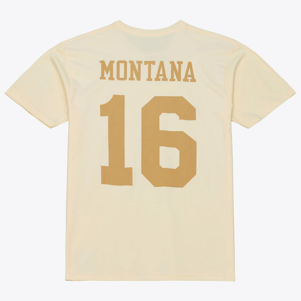 San Francisco 49ers Mitchell & Ness Joe Montana  Sandman Name & Number T-Shirt