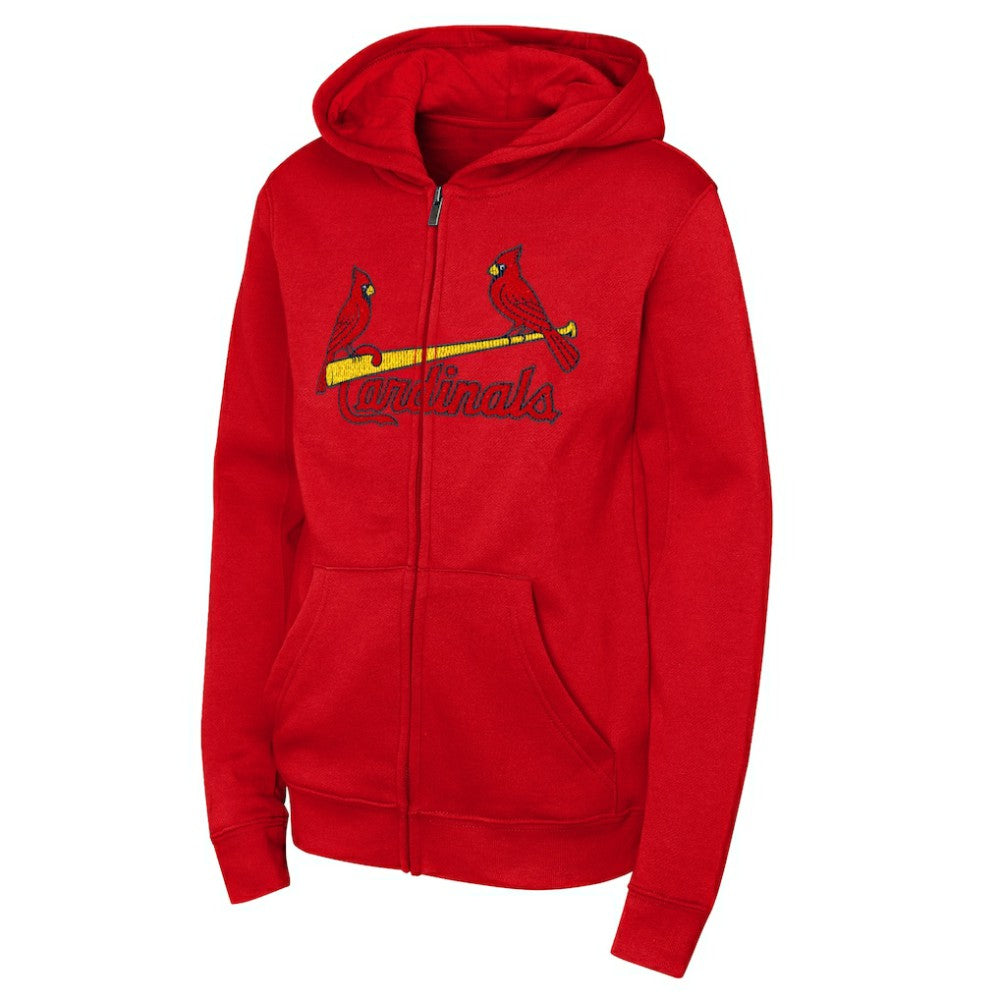 St. Louis Cardinals Outerstuff Youth Wordmark Fleece Full-Zip Hoodie | MLB Outlet