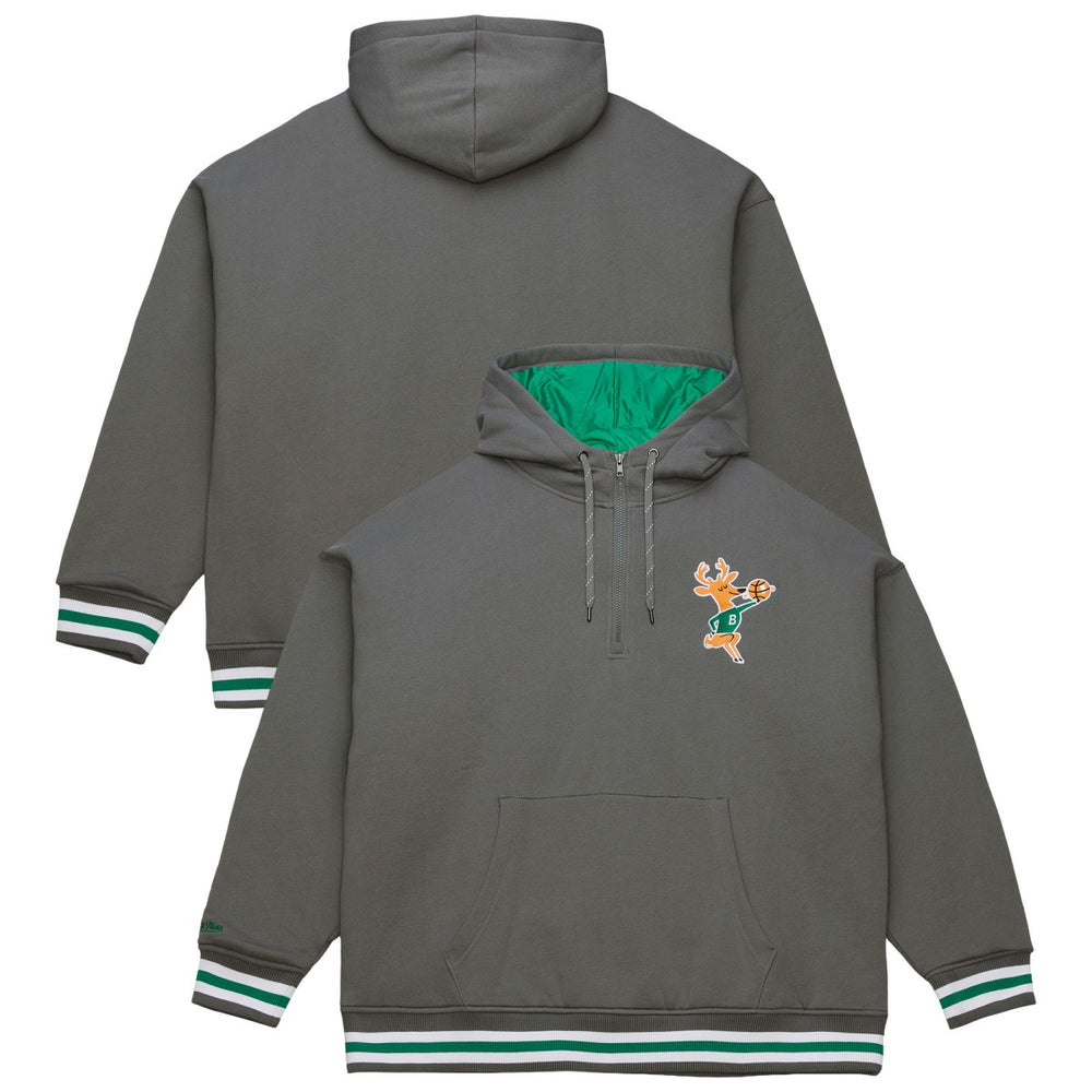 Milwaukee Bucks Throw It Back Quilted Fleece Quarter-Zip Hoodie Discount