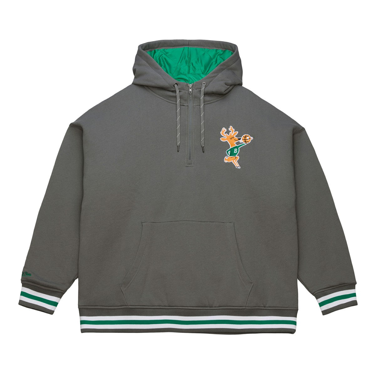 Milwaukee Bucks Throw It Back Quilted Fleece Quarter-Zip Hoodie Discount
