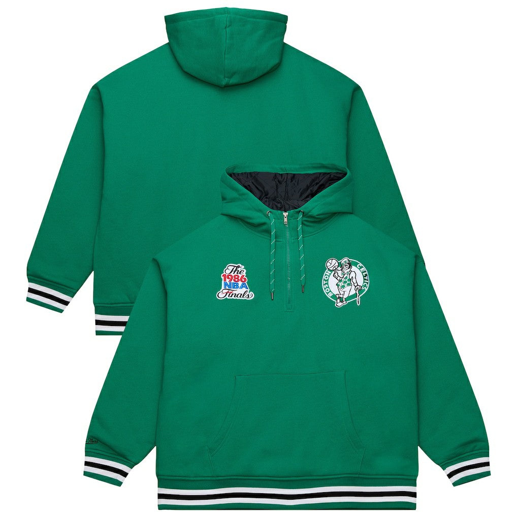 Boston Celtics Throw It Back Quilted Fleece Quarter-Zip Hoodie Outlet