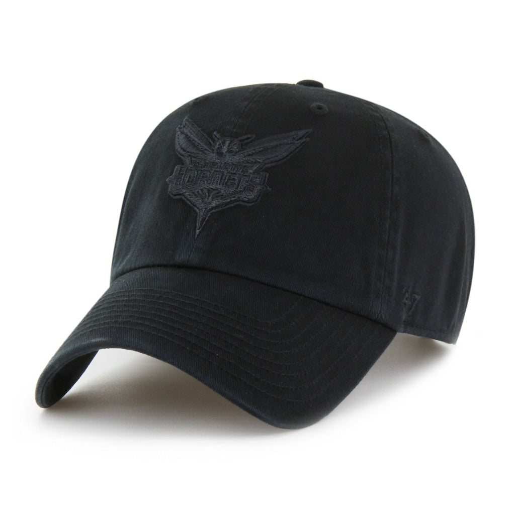 Charlotte Hornets '47 Black on Black Clean Up Adjustable Hat Online