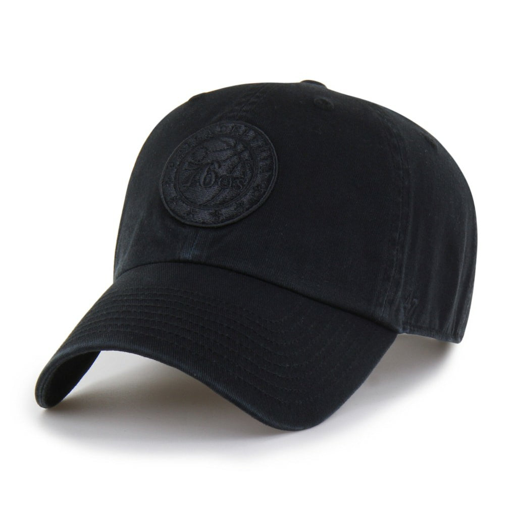 Philadelphia 76ers '47 Black on Black Clean Up Adjustable Hat Online