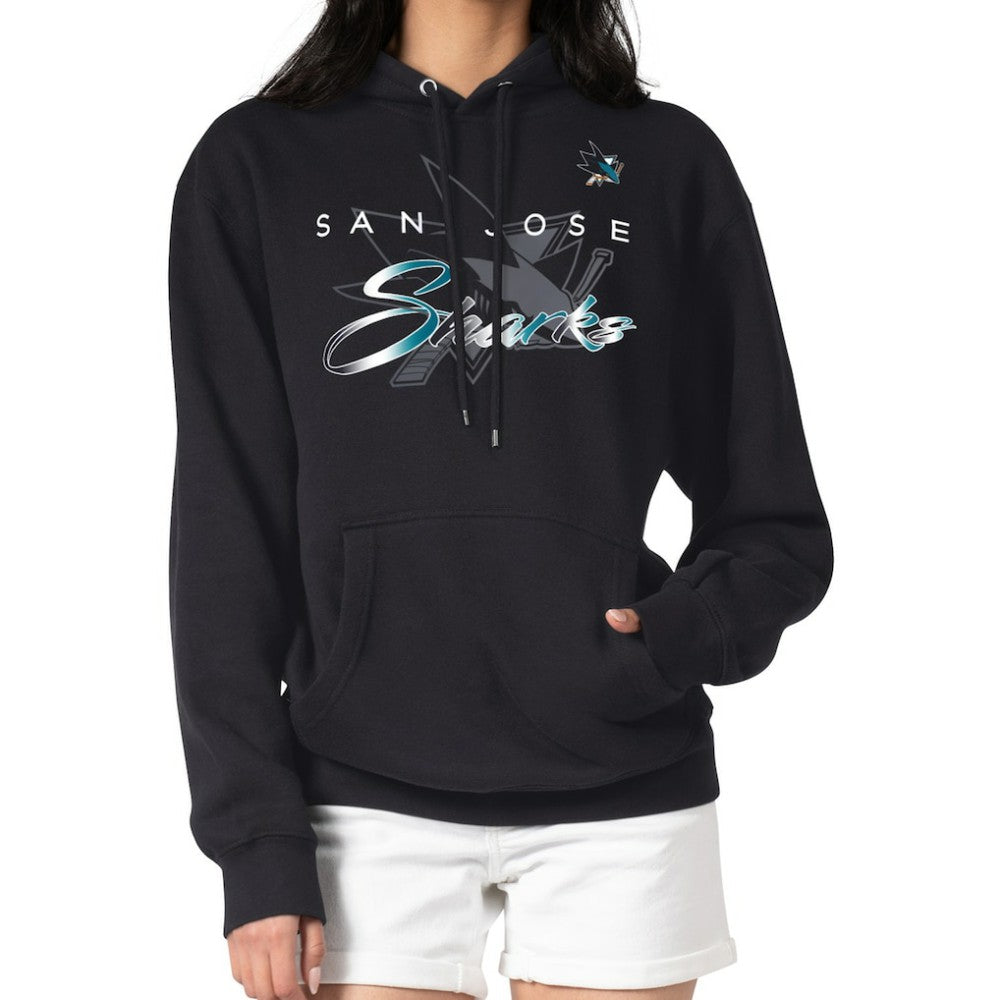 San Jose Sharks G-III 4Her by Carl Banks Shadow Logo Fleece Pullover Hoodie For Sale