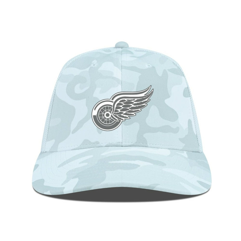 Detroit Red Wings Levelwear Clash Slate & Snow Meshback Flex Hat On Sale