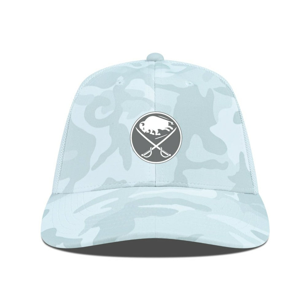 Buffalo Sabres Levelwear Clash Slate & Snow Meshback Flex Hat For Sale