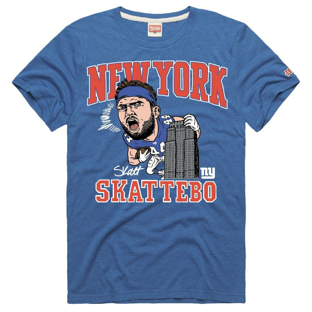 New York Giants  Cam Skattebo  Homage Unisex Caricature Player Graphic Tri-Blend T-Shirt