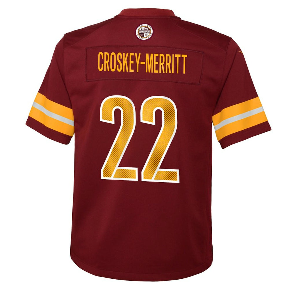 Washington Commanders Nike Jacory Croskey-Merritt  Youth Team Game Jersey