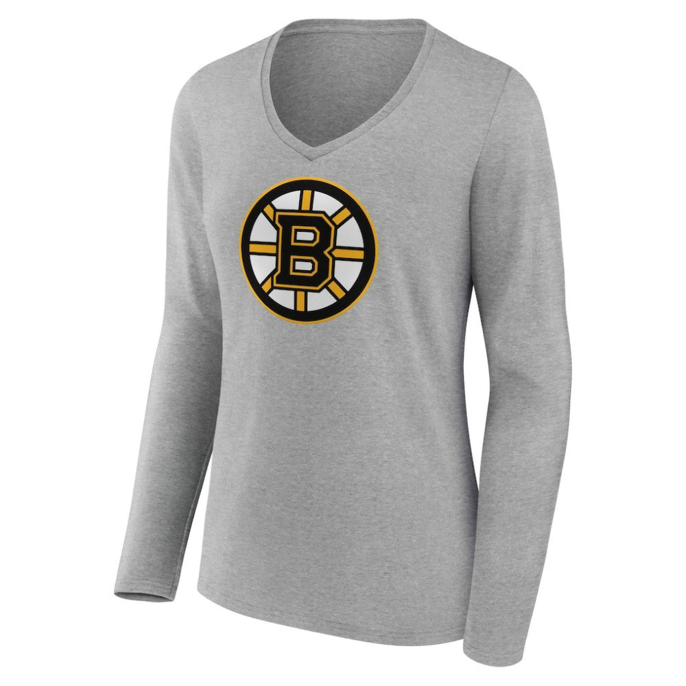 Boston Bruins Women's Primary Logo Long Sleeve V-Neck T-Shirt Online