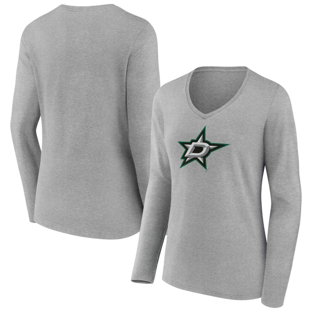 Dallas Stars Women's Primary Logo Long Sleeve V-Neck T-Shirt Outlet