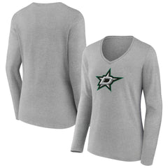 Dallas Stars Women's Primary Logo Long Sleeve V-Neck T-Shirt Outlet