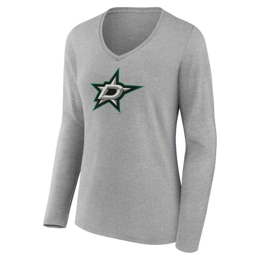 Dallas Stars Women's Primary Logo Long Sleeve V-Neck T-Shirt Outlet
