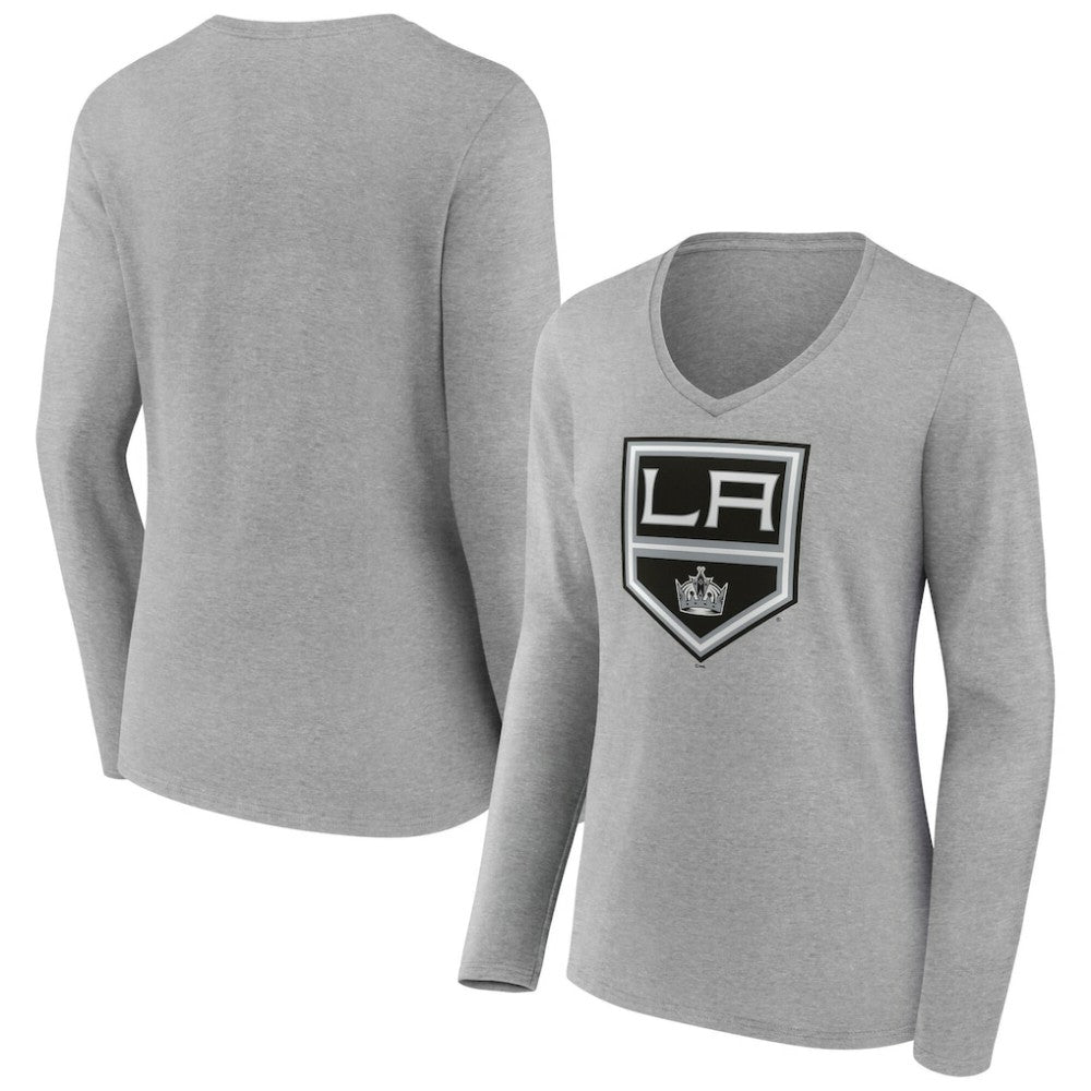 Los Angeles Kings Women's Primary Logo Long Sleeve V-Neck T-Shirt Sale