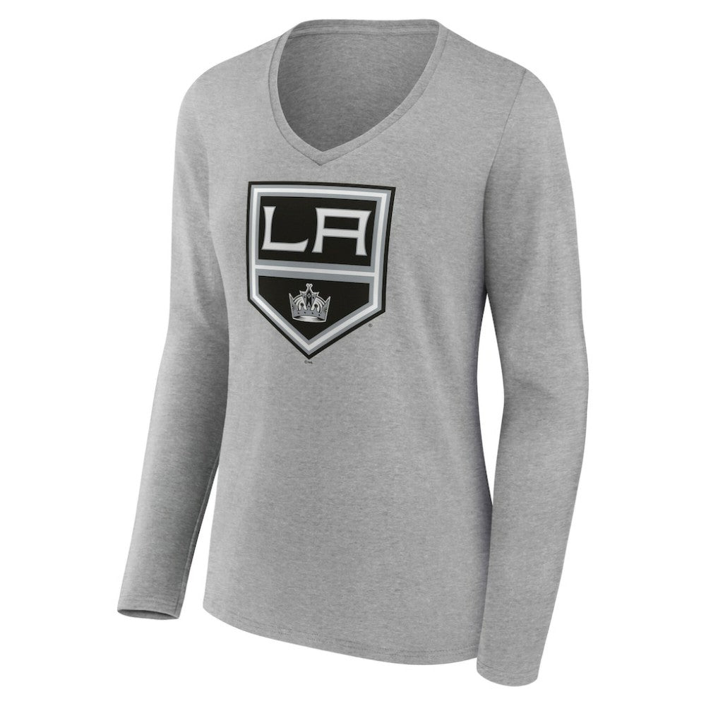 Los Angeles Kings Women's Primary Logo Long Sleeve V-Neck T-Shirt Sale