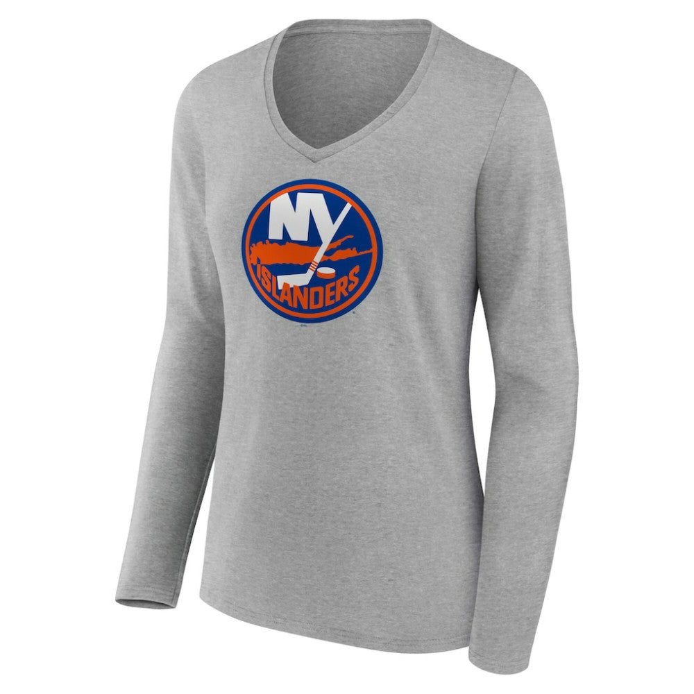 New York Islanders Women's Primary Logo Long Sleeve V-Neck T-Shirt Online