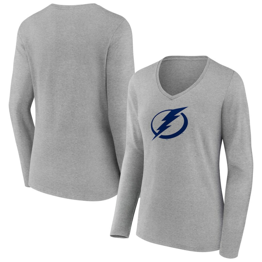 Tampa Bay Lightning Women's Primary Logo Long Sleeve V-Neck T-Shirt Discount
