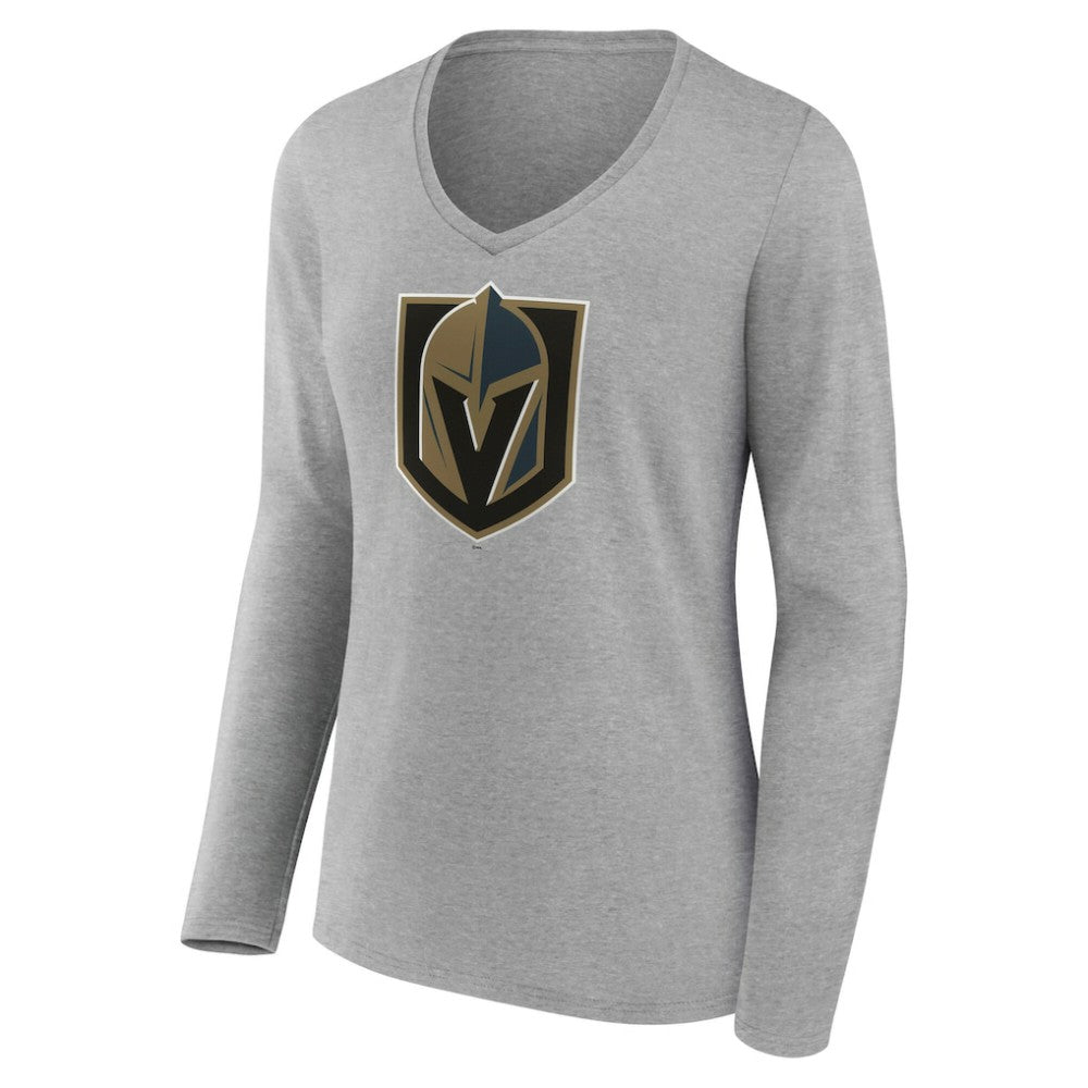 Vegas Golden Knights Women's Primary Logo Long Sleeve V-Neck T-Shirt Online